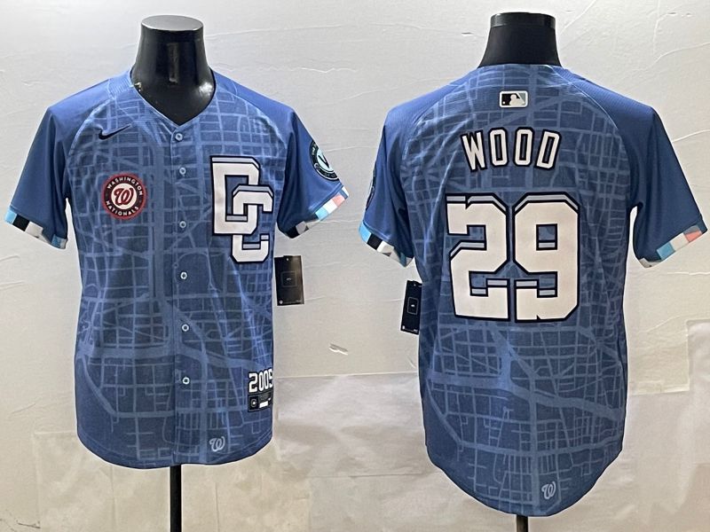 Men Washington Nationals #29 Wood Blue Joint Name 2025 Nike MLB Jersey style 7->washington nationals->MLB Jersey